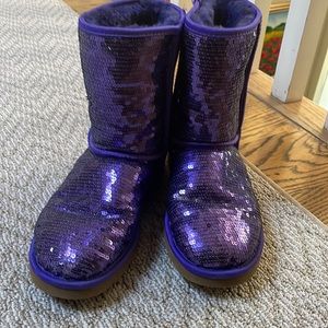 UGG PURPLE SPARKLE SHORT BOOTS